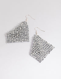 Silver Diamante Chainmail Drop Earrings - link has visual effect only