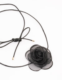 Black Mesh Corsage Thin Rope Choker - link has visual effect only