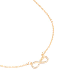 Gold Diamante Infinity Heart Short Necklace - link has visual effect only