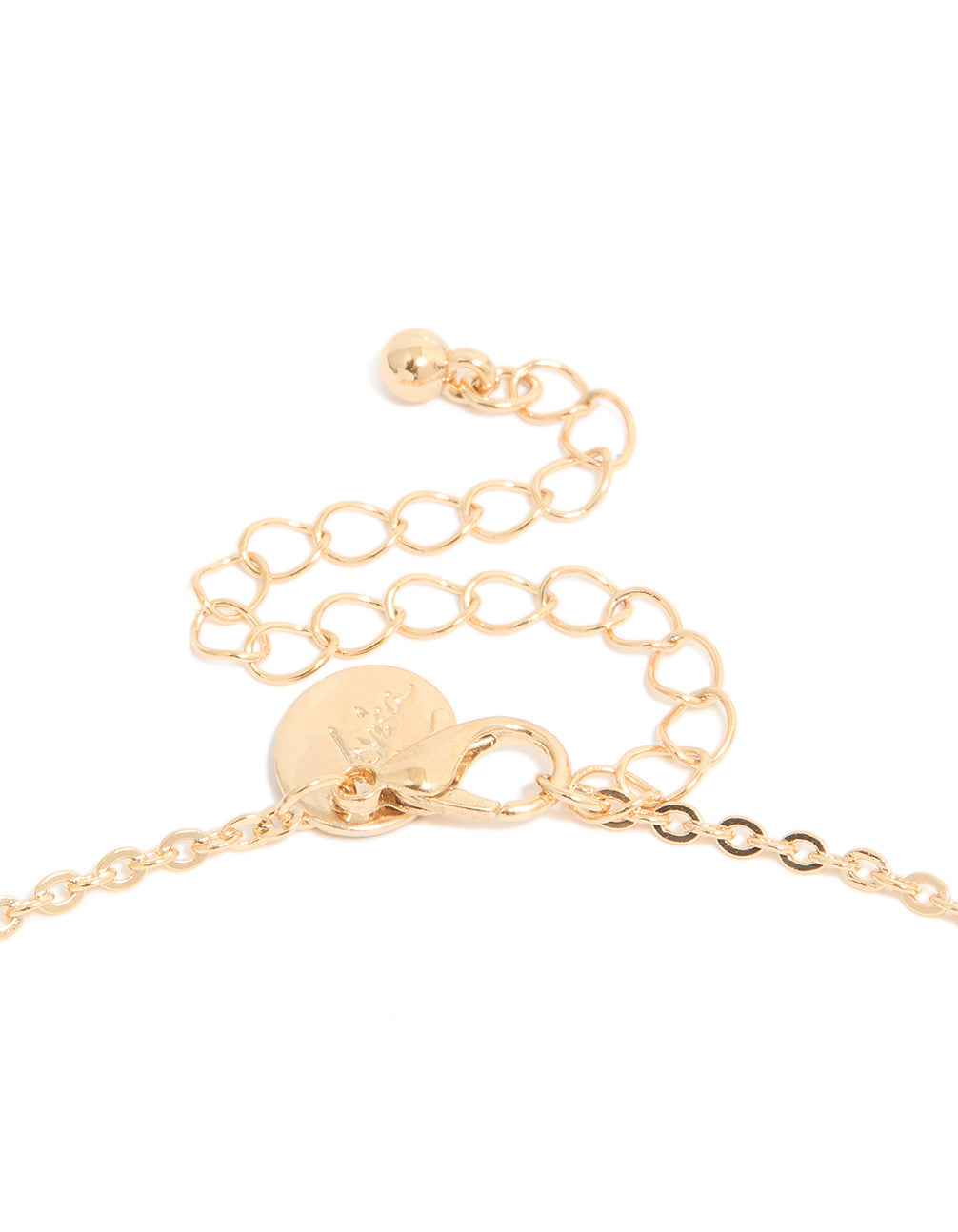 Gold Diamante Infinity Heart Short Necklace