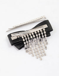 Silver Fringe Bow Hair Clip Pack - link has visual effect only