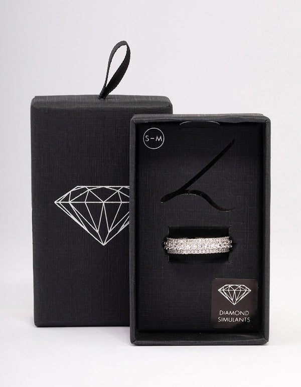 Silver Classic Encrusted Ring