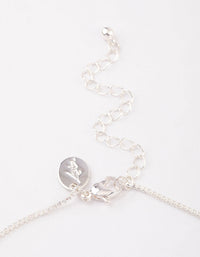 Silver Plated Cubic Zirconia Dainty Cup Chain Floral Necklace - link has visual effect only