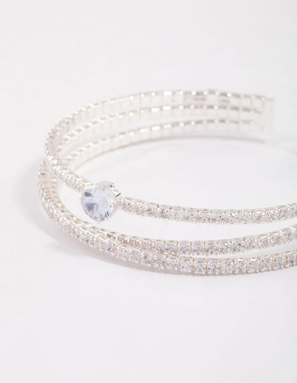 Silver Plated Cup Chain Wrist Cuff