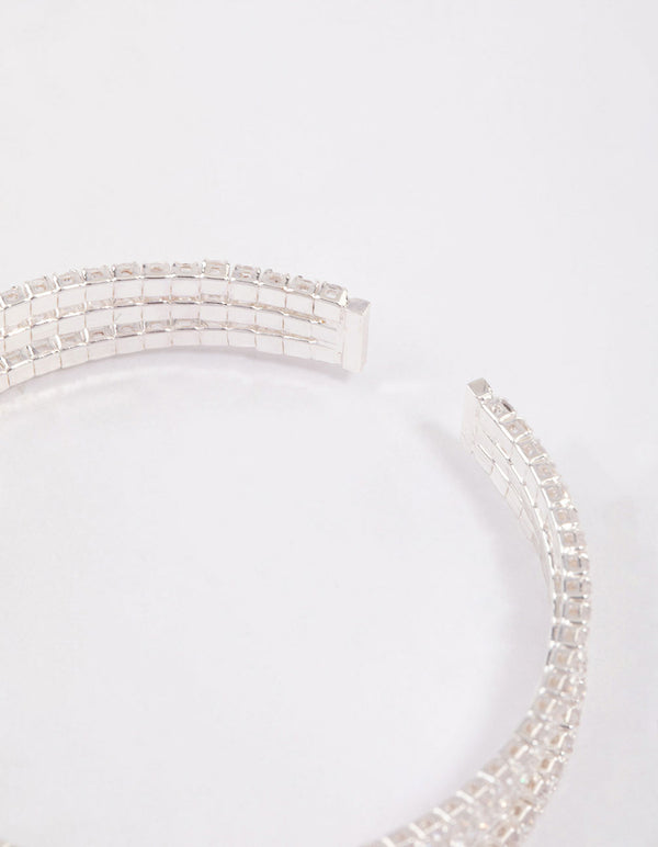 Silver Plated Cup Chain Wrist Cuff