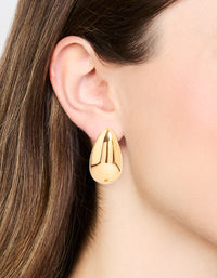 Waterproof Gold Plated Stainless Steel Large Teardrop Earrings - link has visual effect only