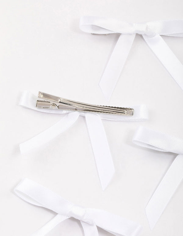 Fabric Mini Satin Hair Bows 4-Pack