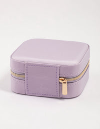 Purple PU Leather Iridescent Square Jewellery Case - link has visual effect only
