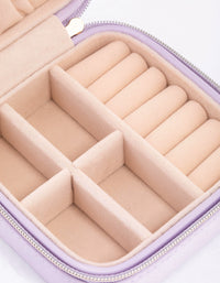 Purple PU Leather Iridescent Square Jewellery Case - link has visual effect only