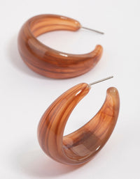 Silver Mahogany Hoop Earrings - link has visual effect only