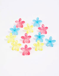 Kids Pastel Frangipani Flower Hair Clips 12-Pack - link has visual effect only