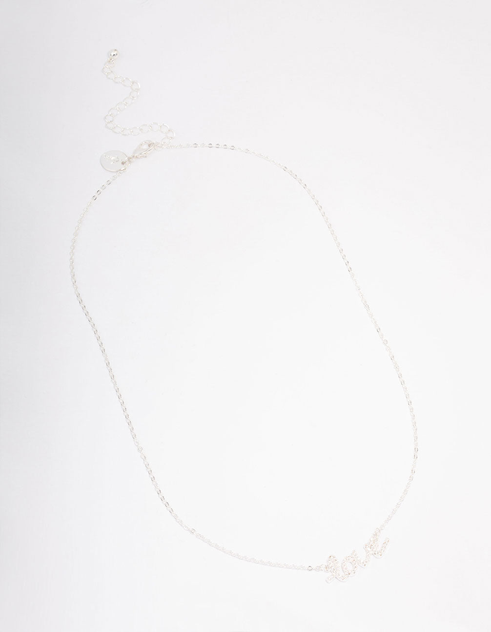 Silver Love Bling Cubic Zirconia Pendant Necklace