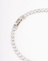 Silver Oval Cubic Zirconia Tennis Bracelet - link has visual effect only