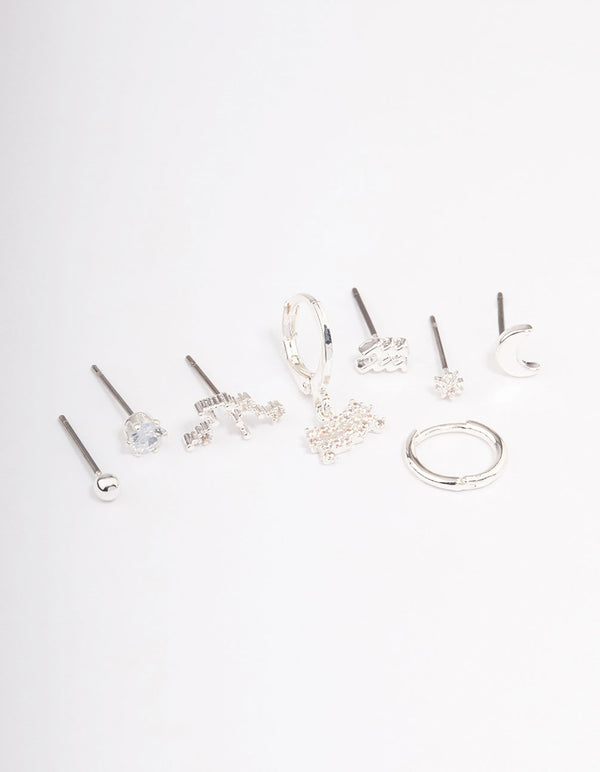 Silver Plated Aquarius Earring Pack