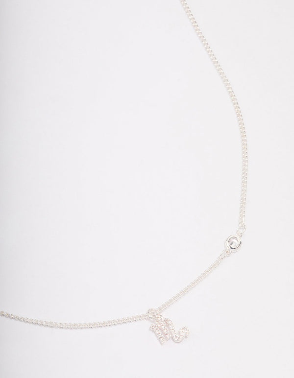 Silver Plated Scorpio Necklace With Cubic Zirconia Pendant
