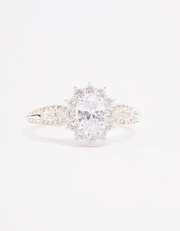 Silver Plated Opulent Statement Ring