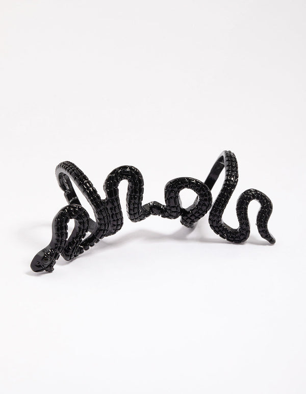 Black Slithering Snake Ring