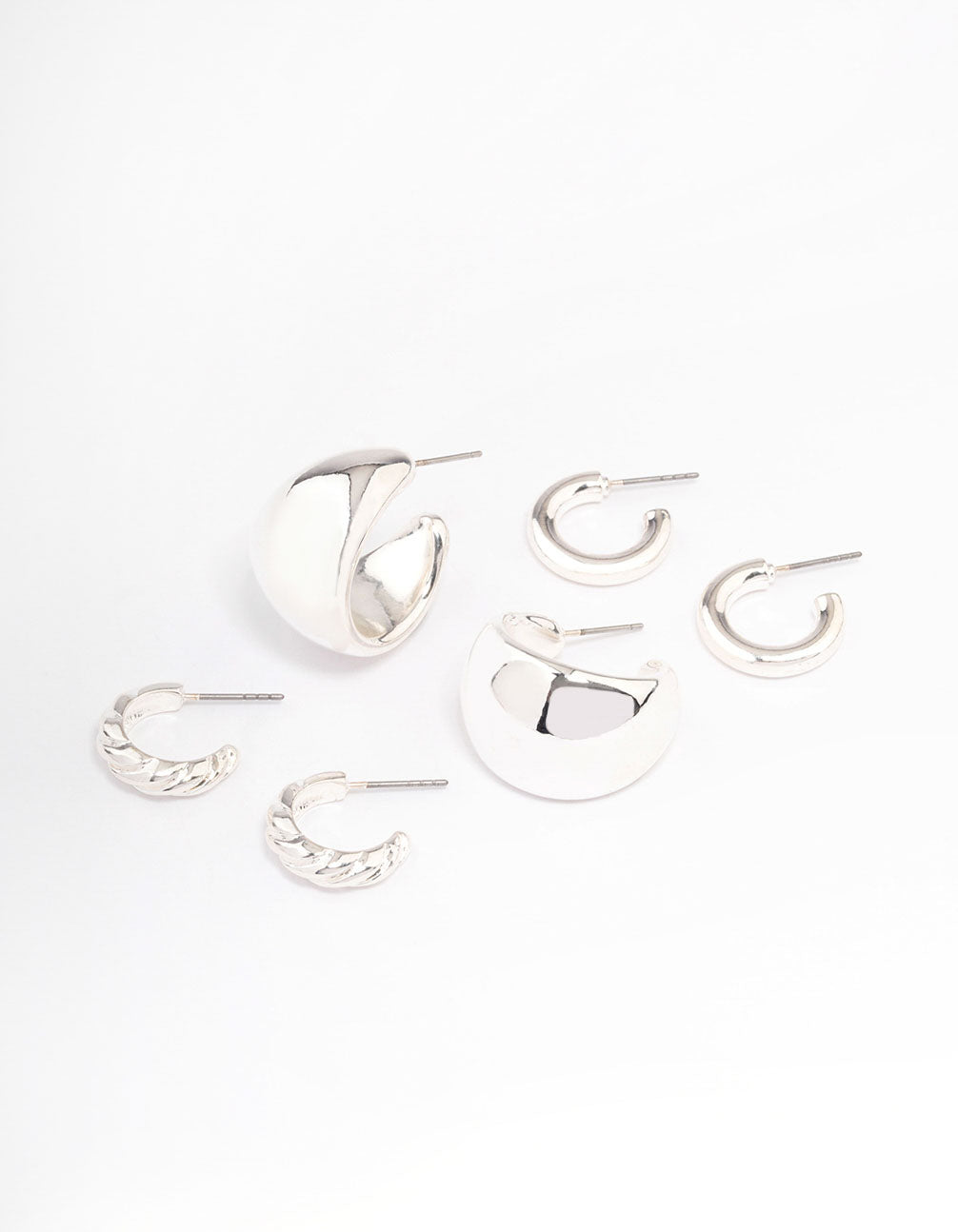 Silver Multi Hoop Earrings Pack