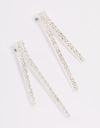 Silver Cubic Zirconia Tassel Drop Earrings - link has visual effect only