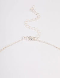 Silver Stone Cubic Zirconia Pendant Station Necklace - link has visual effect only