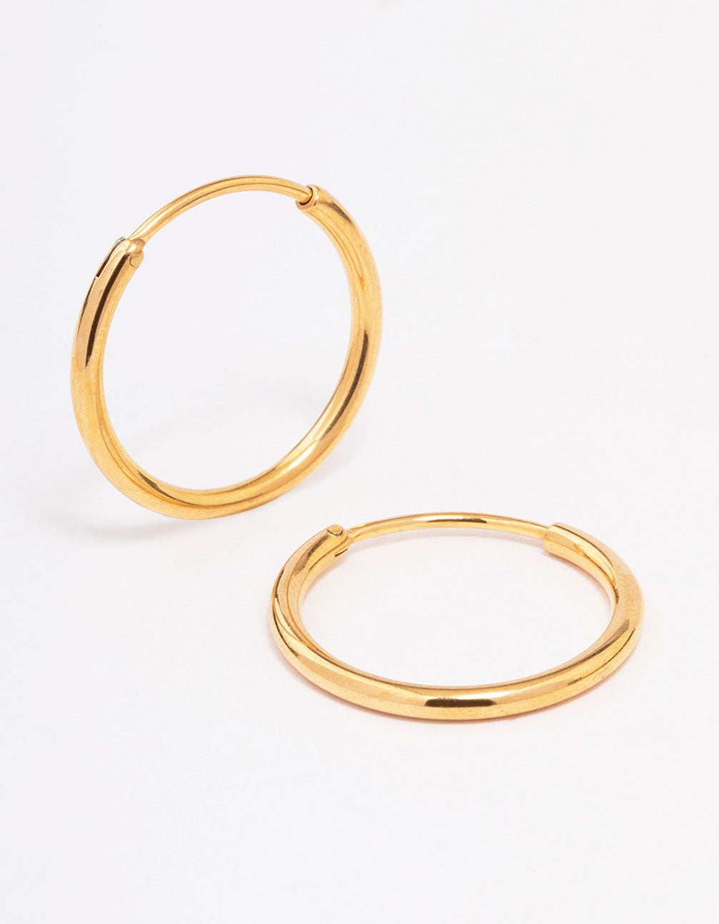 Gold Plated Surgical Steel Thin Hoop Earrings 18mm
