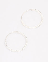 Sterling Silver Diamante Hoop Earrings - link has visual effect only