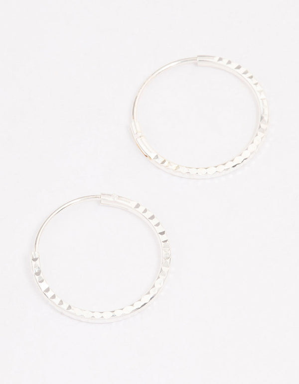 Sterling Silver Diamante Hoop Earrings