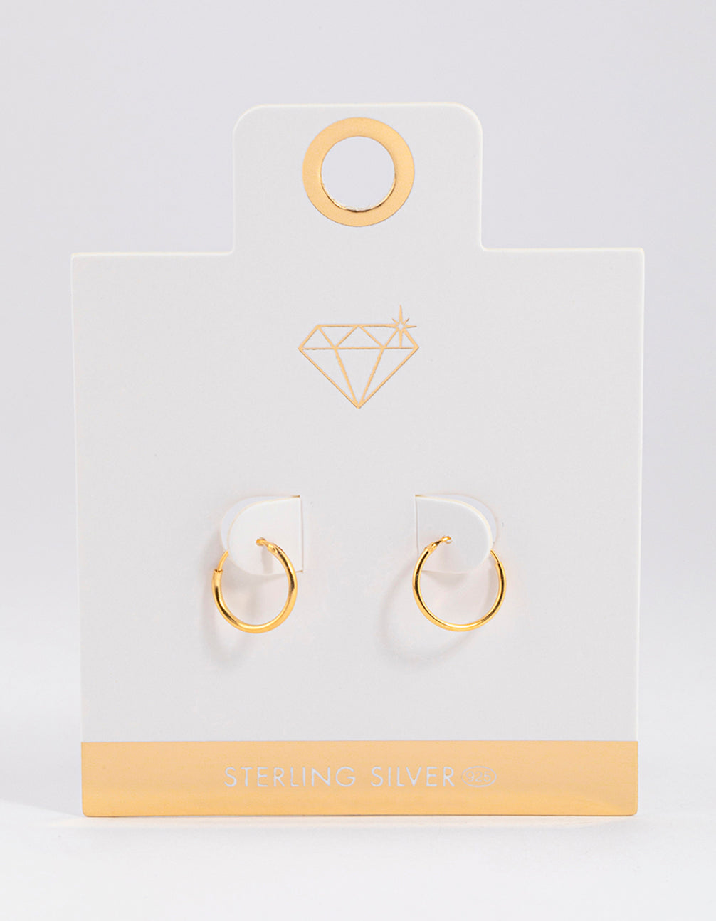 Gold Plated Sterling Silver Hoop Earrings 12mm