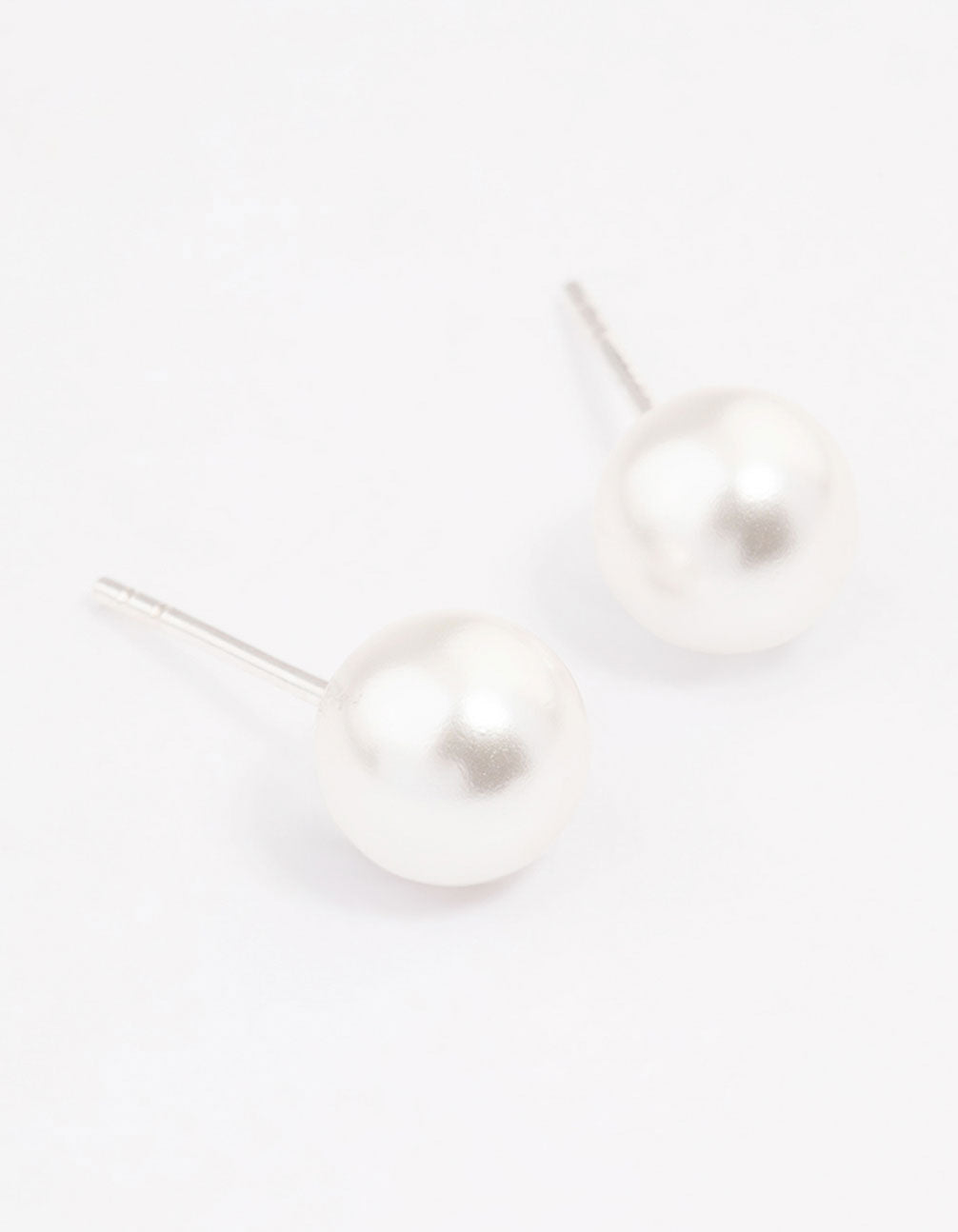 Sterling Silver Pearl Stud Earrings 8mm