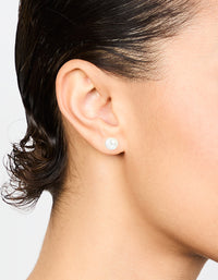 Sterling Silver Pearl Stud Earrings 8mm - link has visual effect only