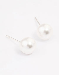 Sterling Silver Pearl Stud Earrings 8mm - link has visual effect only