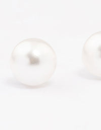 Sterling Silver Pearl Stud Earrings 8mm - link has visual effect only