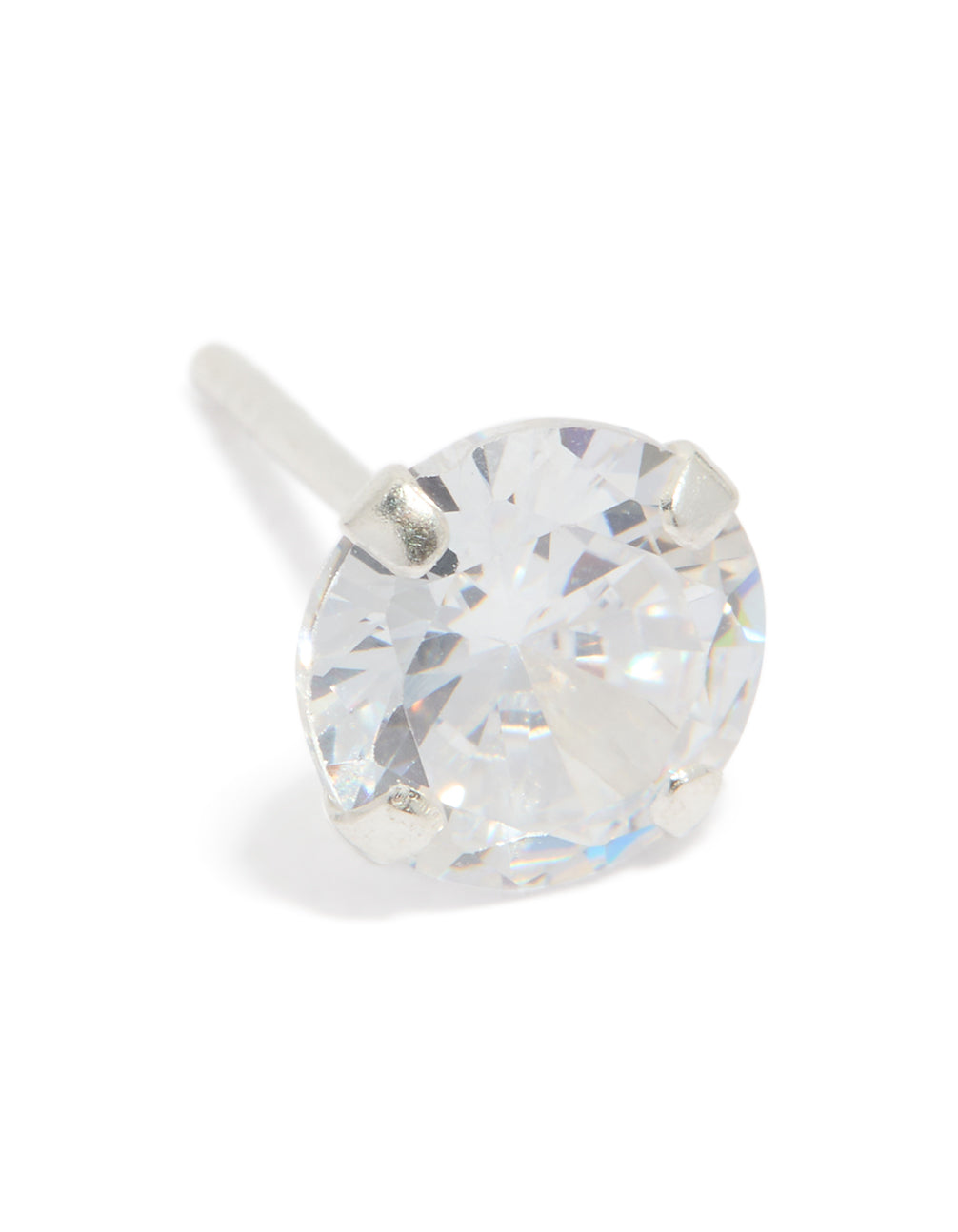 Sterling Silver Cubic Zirconia Simple Stud Earrings