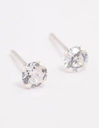 Sterling Silver Cubic Zirconia Crystal Stud Earrings - link has visual effect only