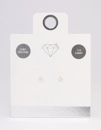 Sterling Silver Cubic Zirconia Crystal Stud Earrings - link has visual effect only