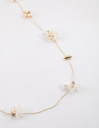 Gold Multi Pearl Charm Long Necklace - link has visual effect only