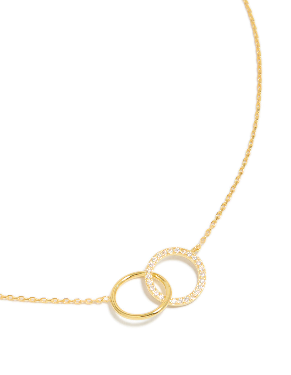 Gold Plated Sterling Silver Paved Link Hoop Necklace