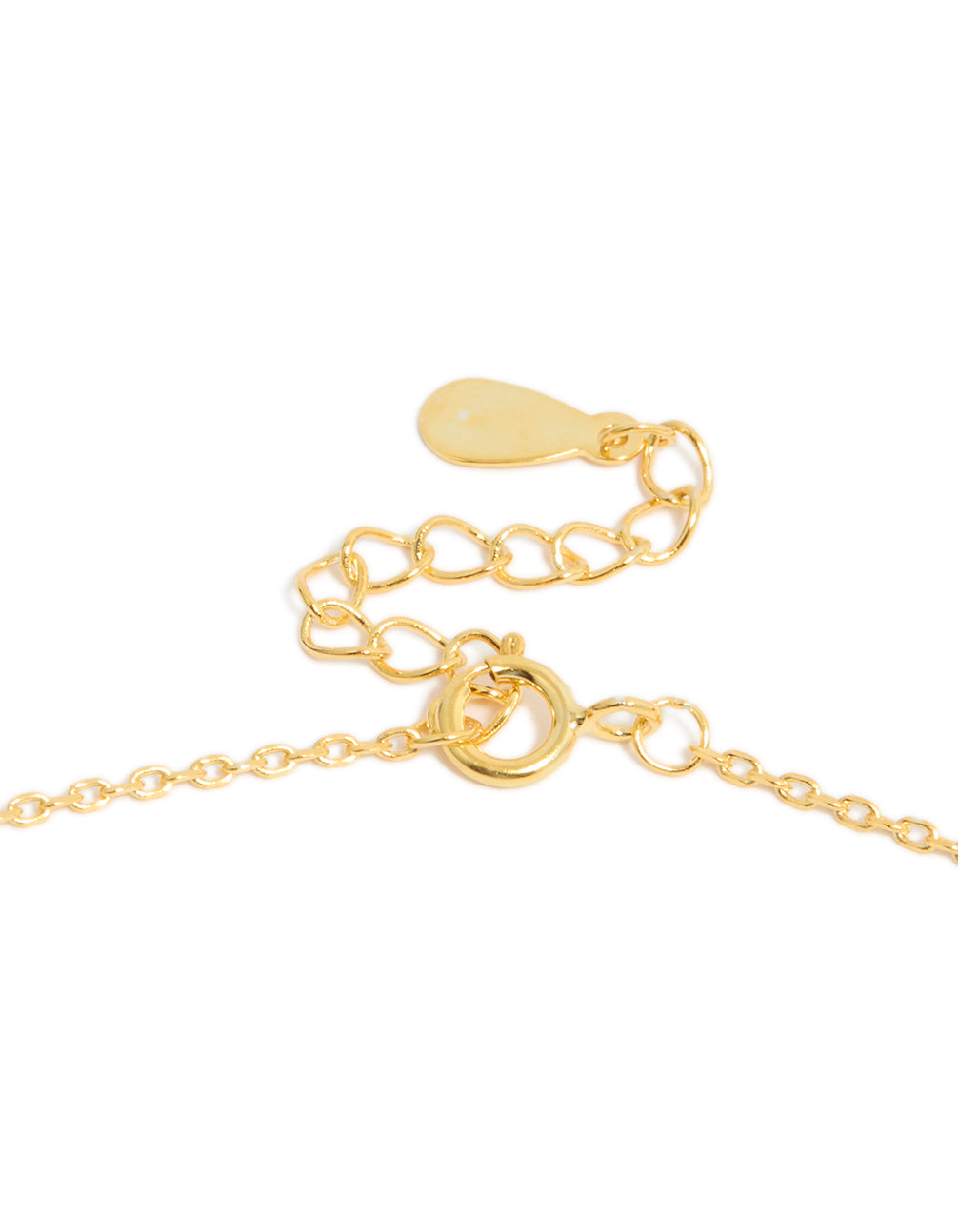Gold Plated Sterling Silver Paved Link Hoop Necklace