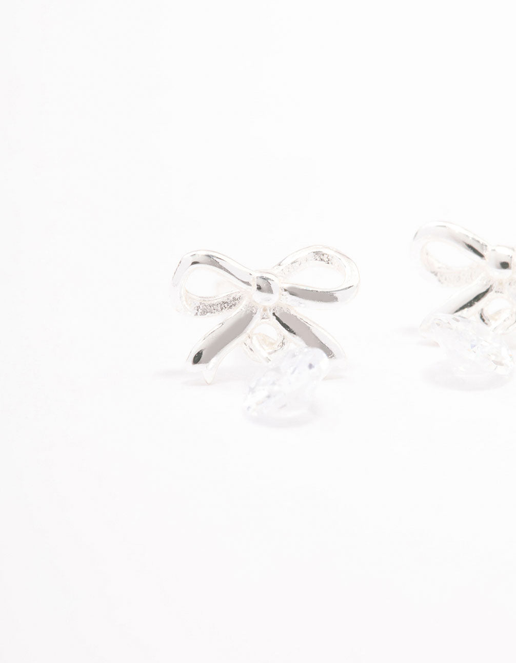 Sterling Silver Bow & Pear Drop Earrings