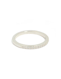 Sterling Silver Cubic Zirconia Pave Band Ring - link has visual effect only