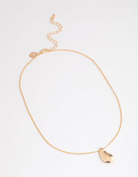 Gold Smooth Pear Pendant Necklace - link has visual effect only