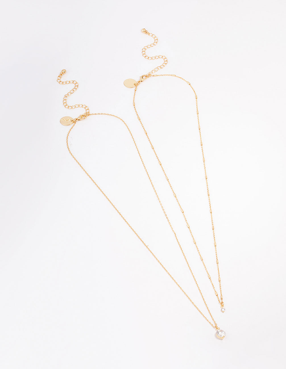 Gold Plated Delicate Cubic Zirconia Necklace Pack