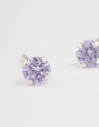 Sterling Silver Lilac Stud Earrings - link has visual effect only