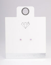 Sterling Silver Cubic Zirconia Star Stud Earrings - link has visual effect only