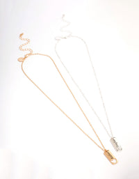 Mixed Metal Mother & Daughter Necklace Pack - link has visual effect only
