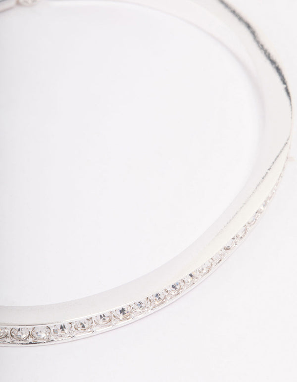 Silver Diamante Toggle Bracelet