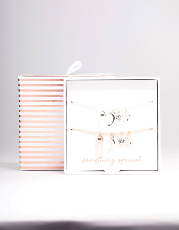 Mixed Metal Semi-Precious Shard Bracelet Pack