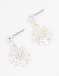 Silver Snowflake Drop Earrings - link has visual effect only