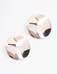 Rose Gold Morphed Disc Stud Earrings - link has visual effect only