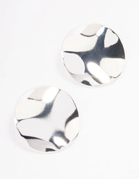 Silver Morphed Disc Stud Earrings - link has visual effect only